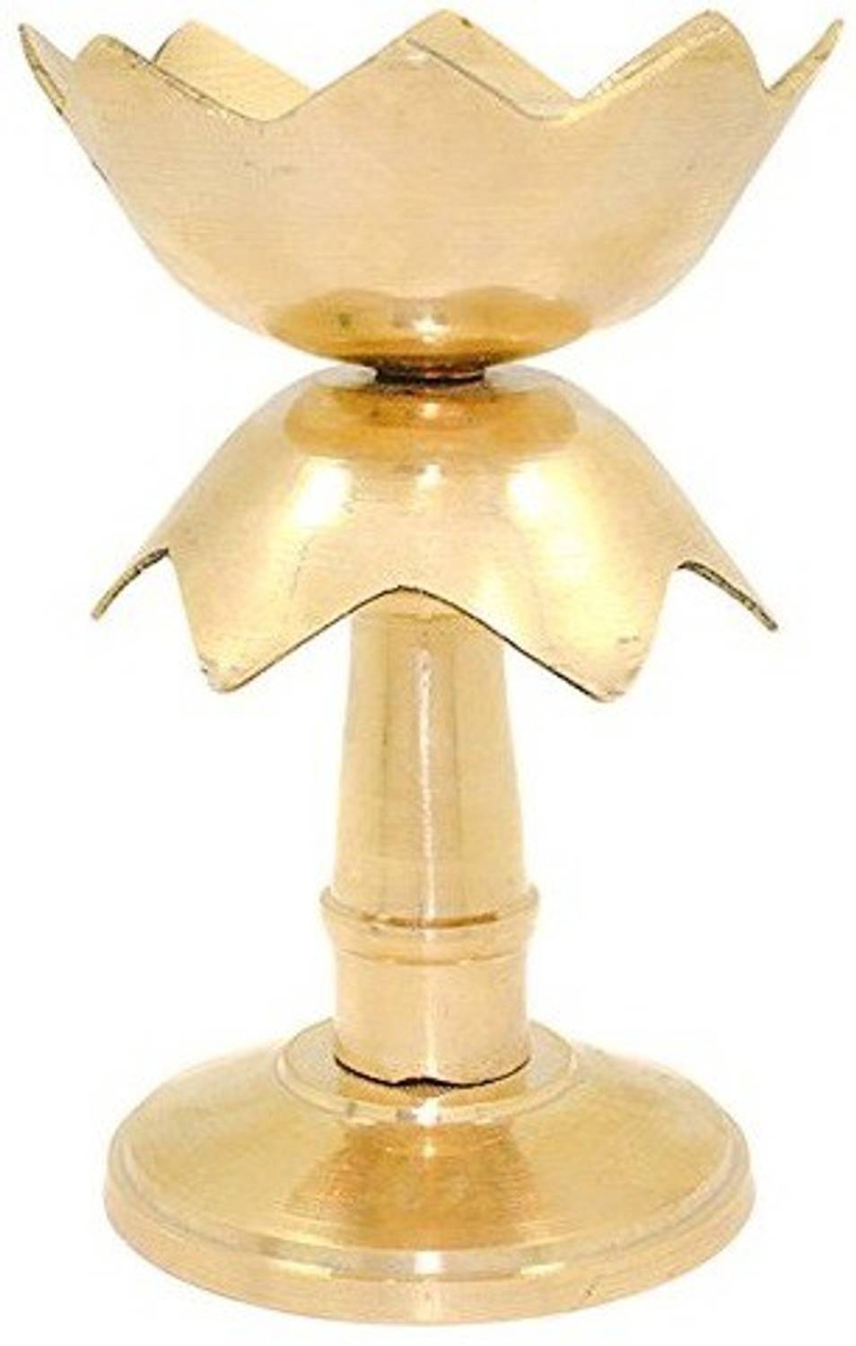 Agromech KAMAL STAND Brass (Pack of 2) Table Diya Set