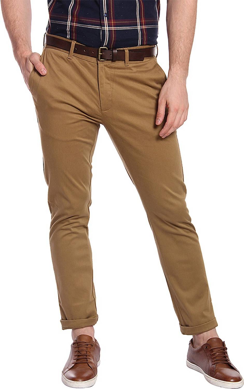 Blackberrys Slim Fit Men Brown Trousers
