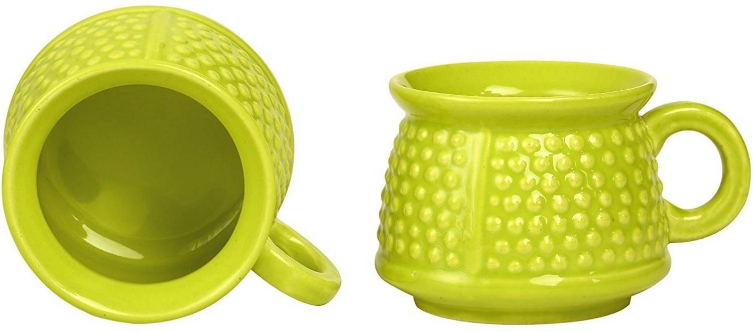 caffeine Pack of 2 Ceramic Handmade Bubble Tea Cup