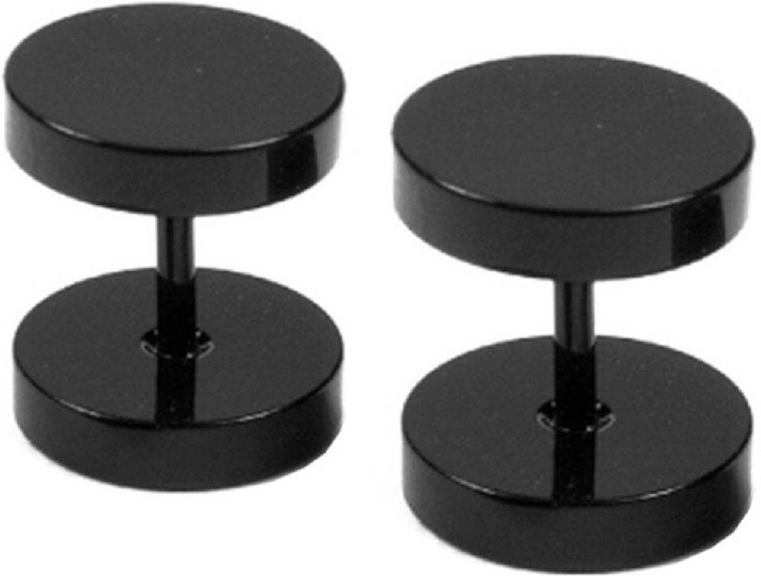 Atabz Trendy ear Studs Dumbbell Blackk Metal Stud Earring