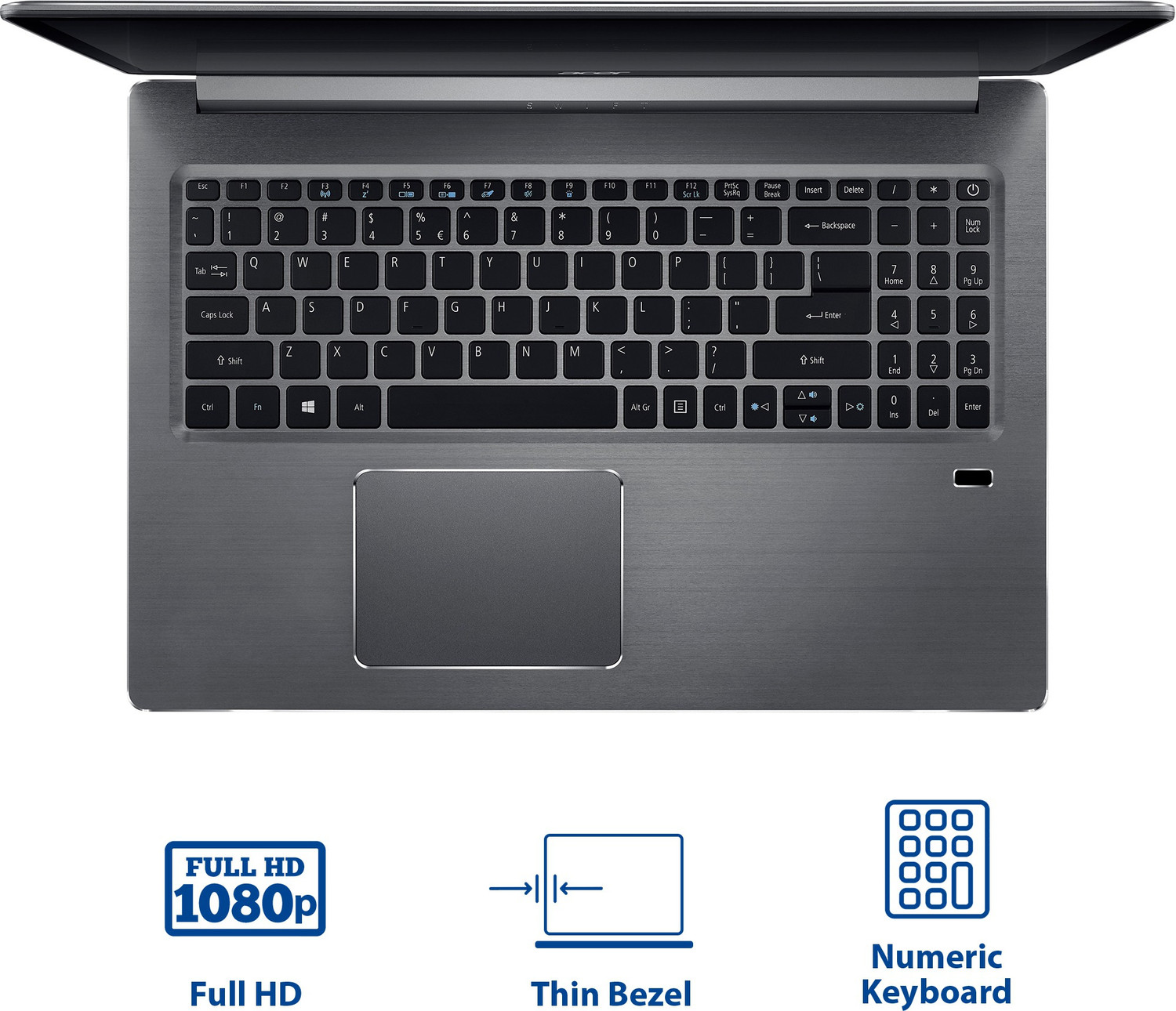 Image of Acer Swift 3 AMD Ryzen 5 Quad Core 2500U - (8 GB /1 TB HDD /Windows 10 Home) sf315-41 Laptop
