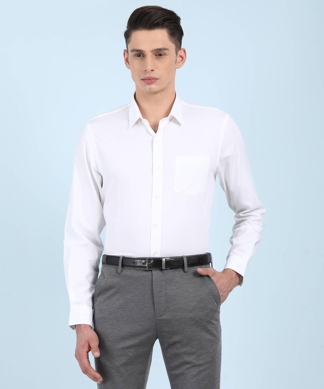 ARROW Men Solid Formal White Shirt