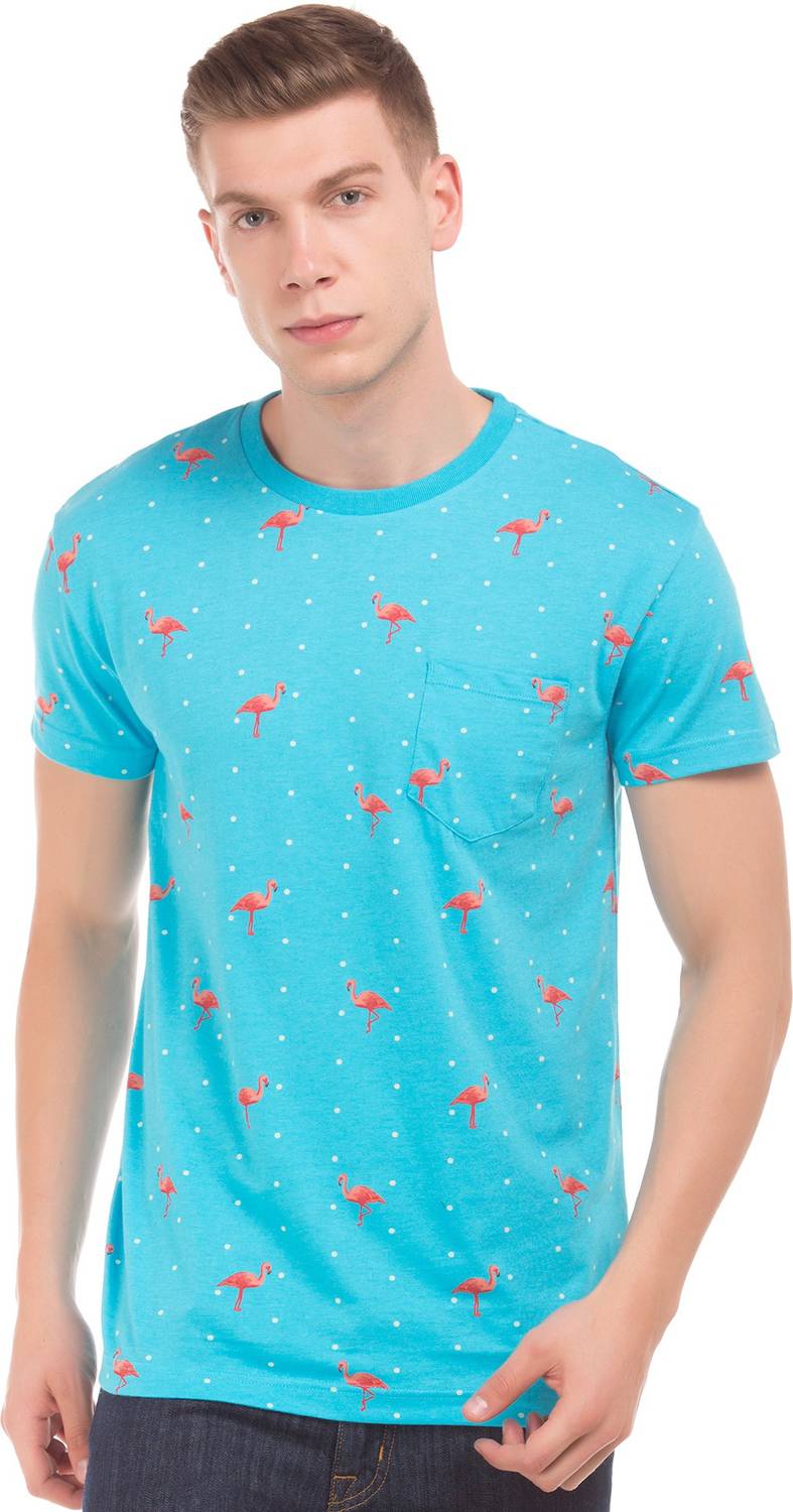 AEROPOSTALE Printed Men Polo Neck Blue T-Shirt