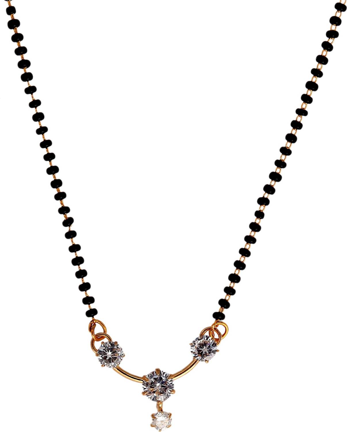 Anahat collection High Gold Plated Designer American Diamond Stone Alloy Mangalsutra