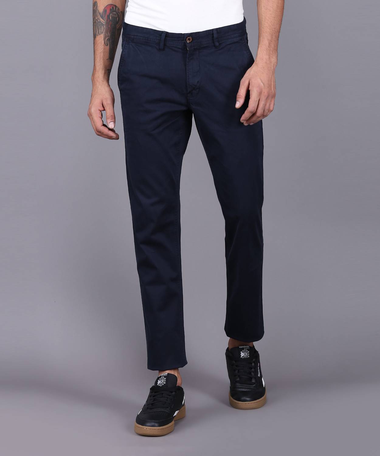 Arrow Sport Slim Fit Men Dark Blue Trousers