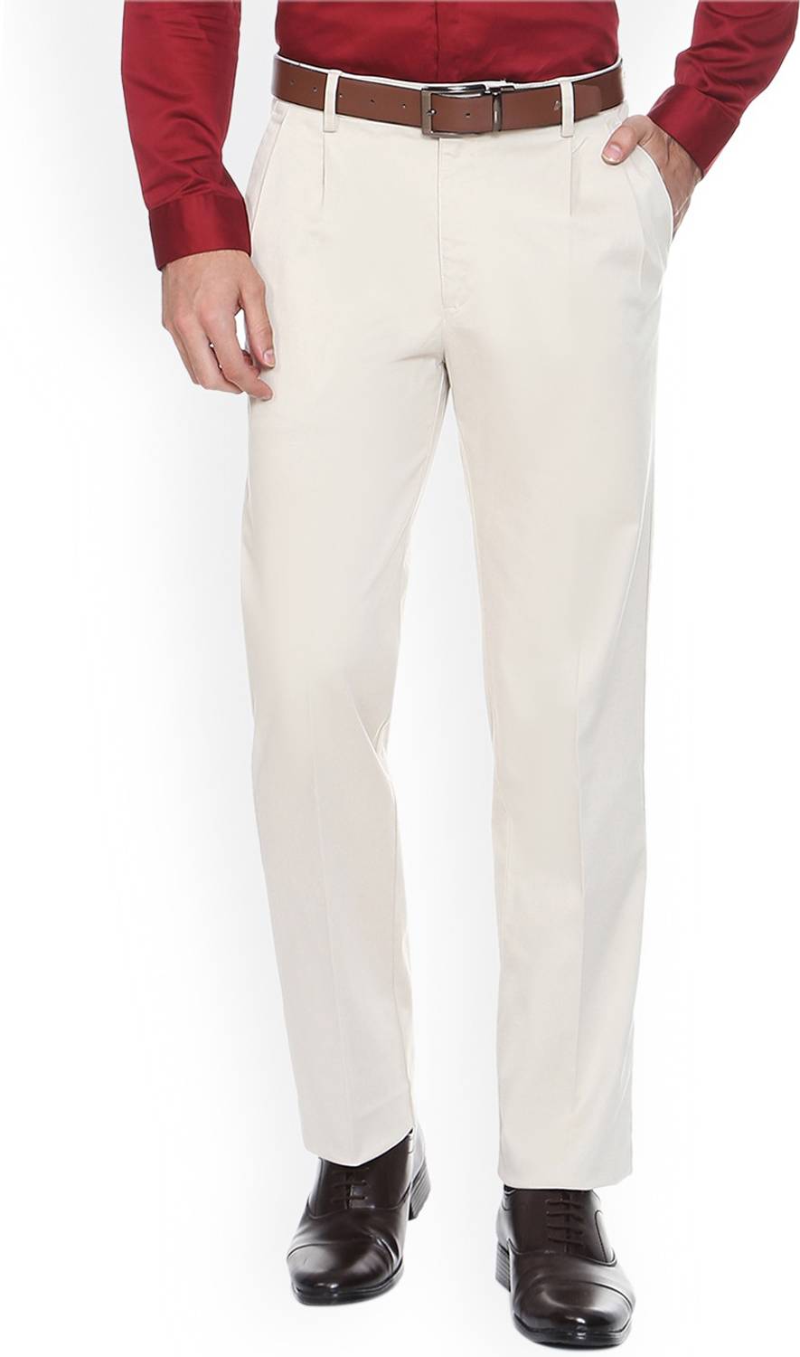 Allen Solly Regular Fit Men Beige Trousers
