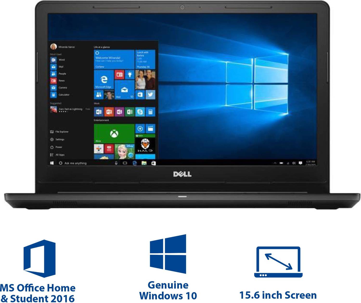Dell 15.6インチ カーボンブラック Intel Core 3 8GB DELL Inspiron 15 3000 Intel Core i3 6th Gen 6006U - (4 GB/1 TB HDD
