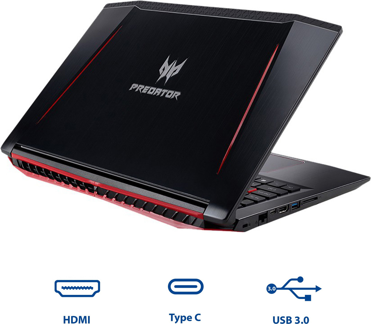 Image of Acer Predator Helios 300 Intel Core i5 8th Gen 8300H - (8 GB /1 TB HDD /128 GB SSD /Windows 10 Home /4 GB Graphics /NVIDIA GeForce GTX 1050Ti) PH315-51 / PH315-51-51V7 /ph315 51 55xx Gaming Laptop