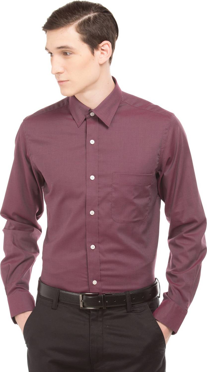 ARROW Men Solid Formal Red Shirt