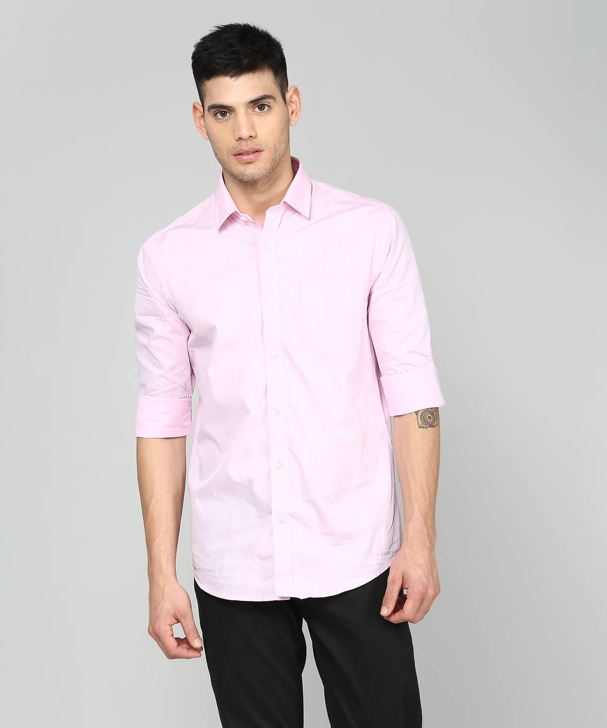 ARROW Men Self Design Casual Pink Shirt