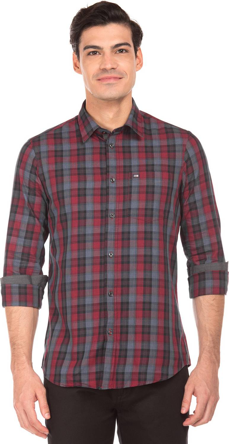 Arrow Sport Men Checkered Casual Red Shirt