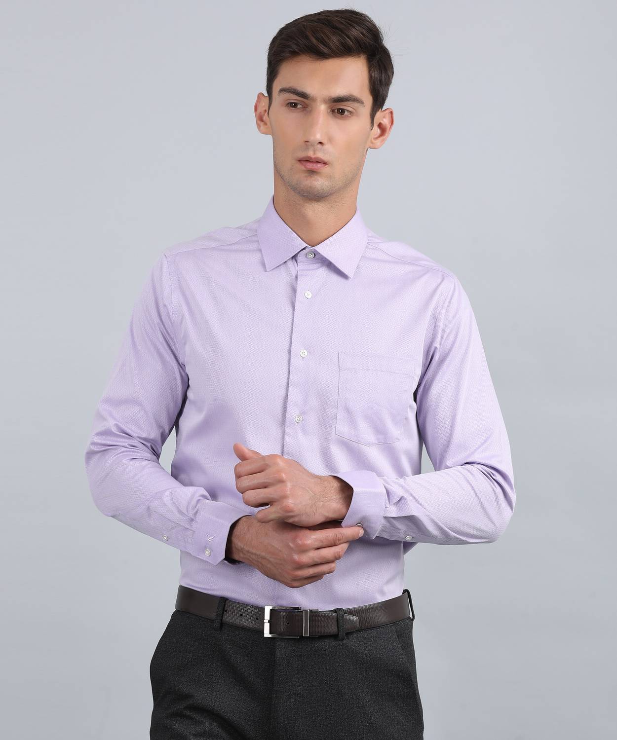 Blackberrys Men Self Design Formal Purple Shirt