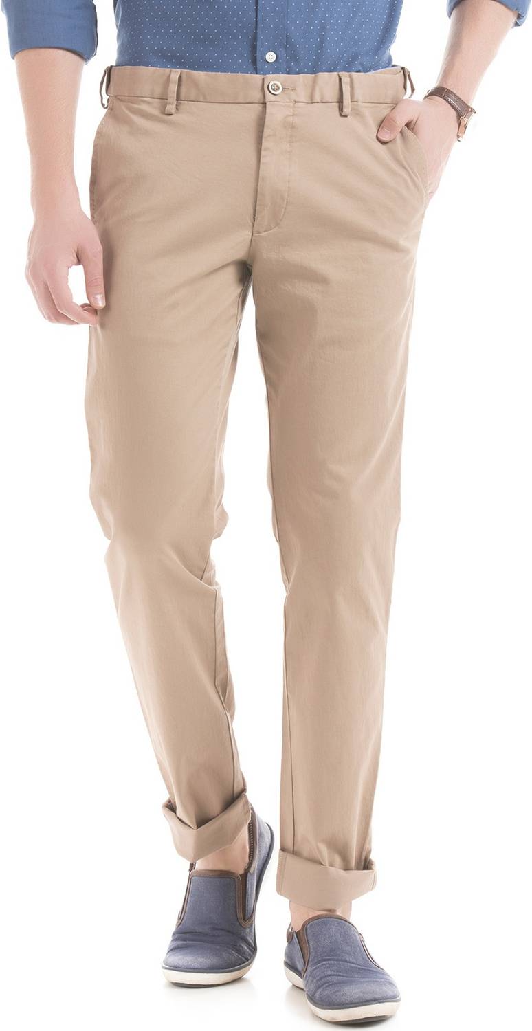 Arrow Sport Regular Fit Men Brown Trousers