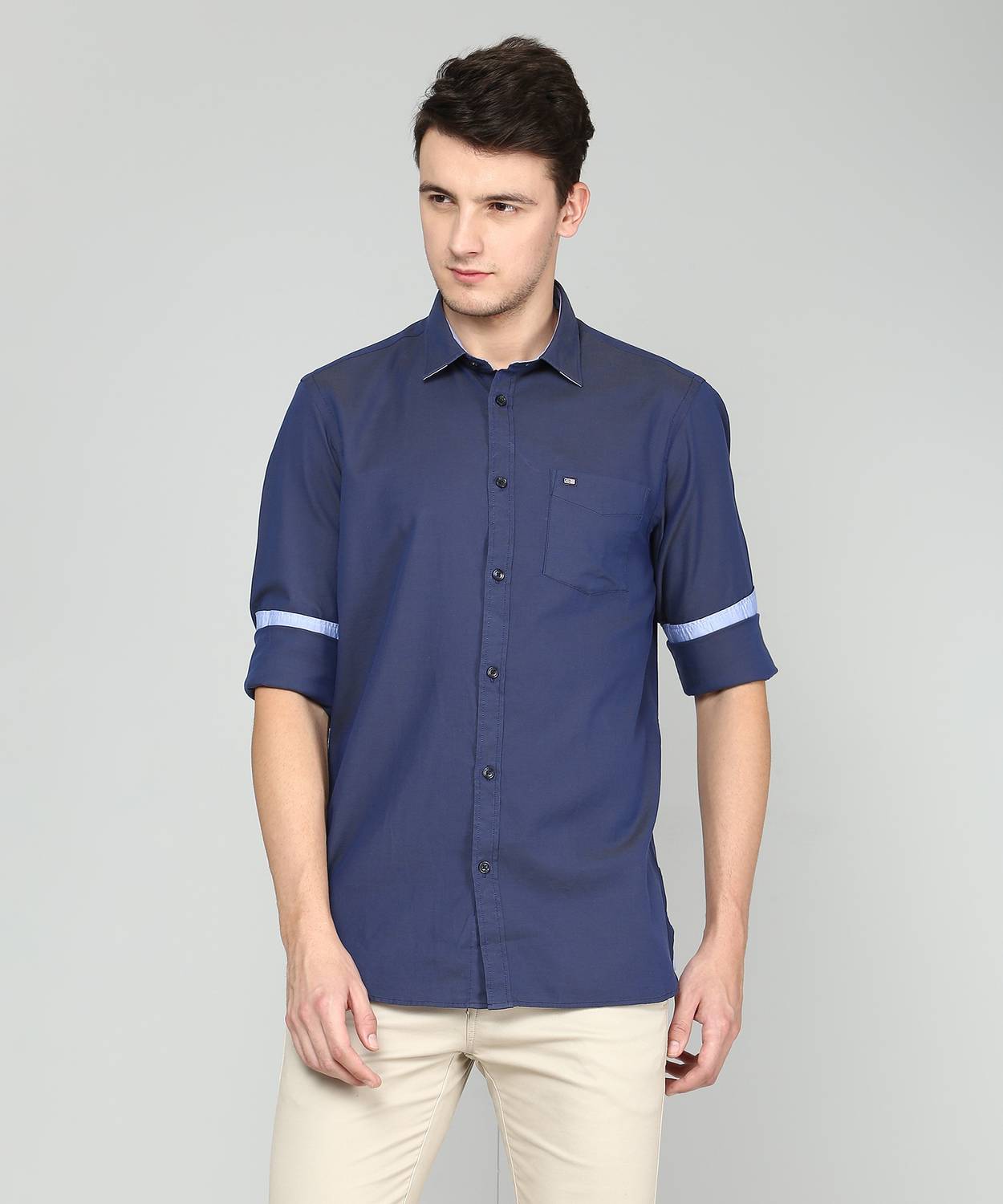 Arrow Sport Men Solid Casual Blue Shirt