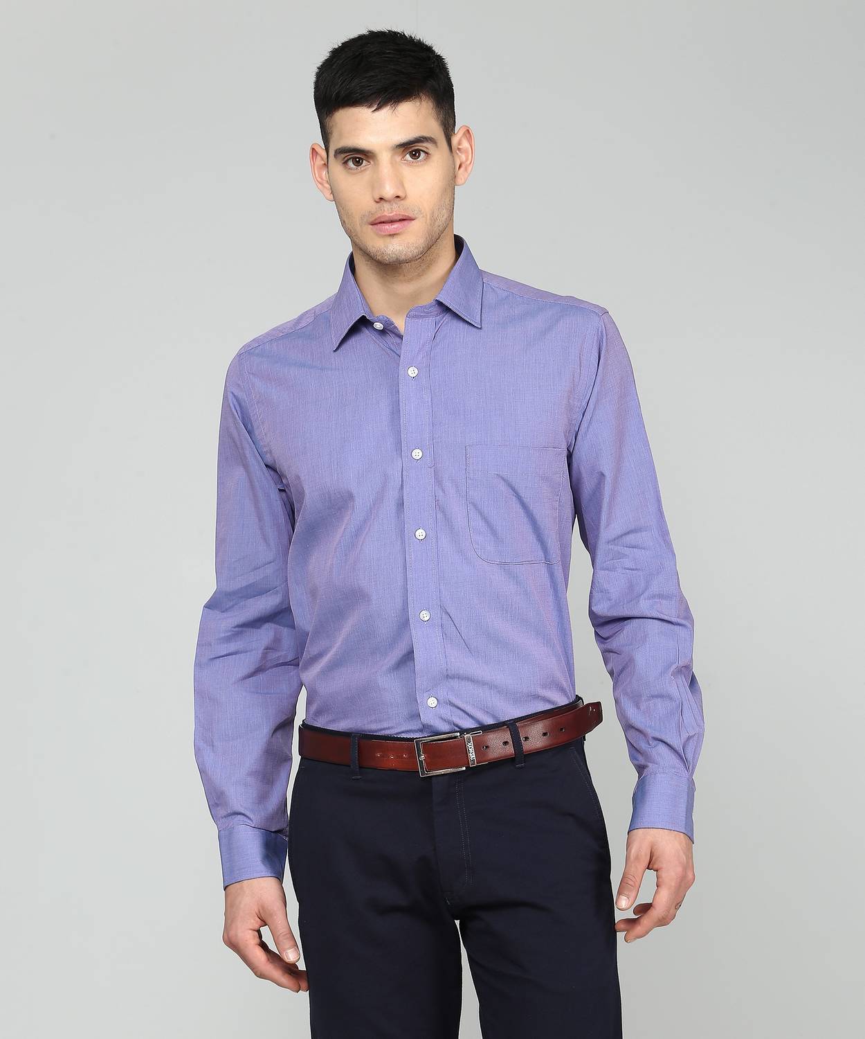 ARROW Men Solid Casual Purple Shirt