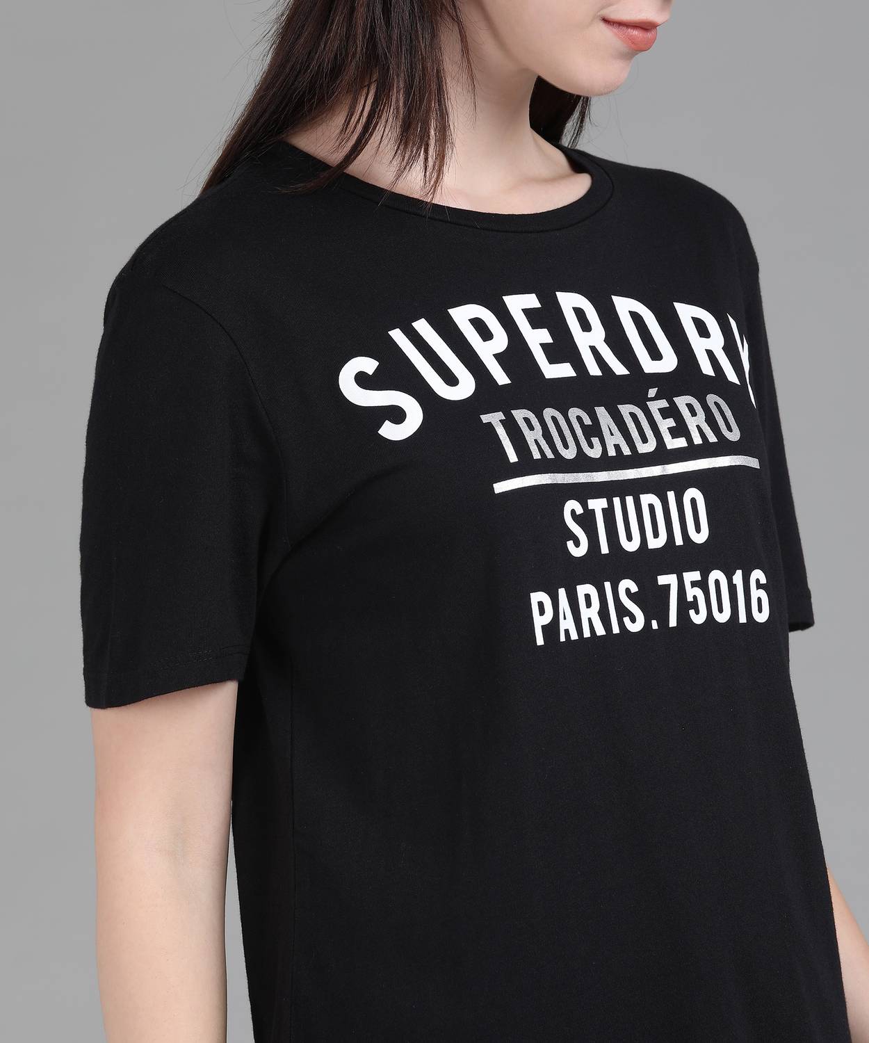 SUPERDRY T-shirt donna con stampa vintage floccata | VLine