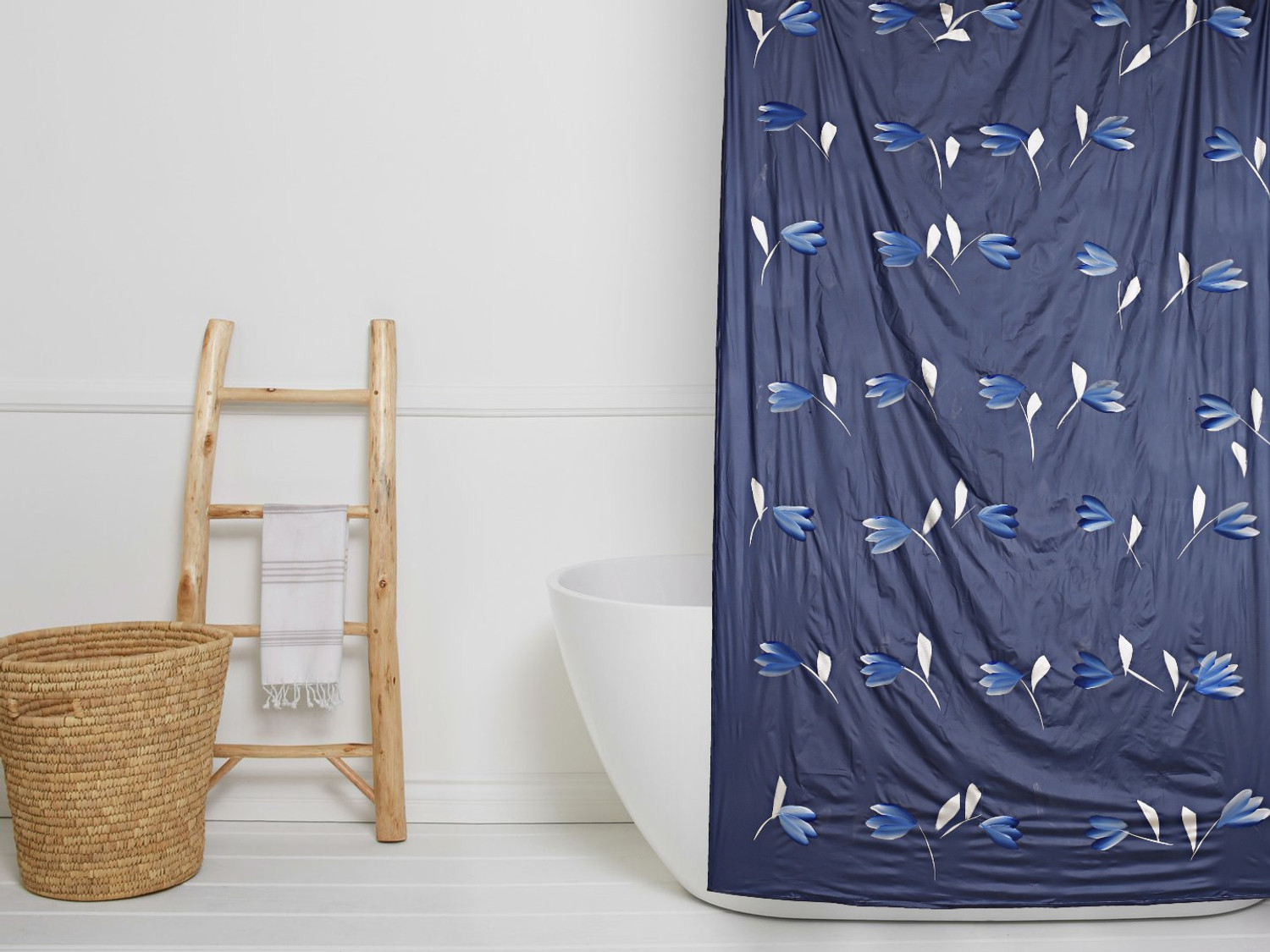 Image of KUBER INDUSTRIES 213 (7 ft) Shower PVC (Polyvinyl Chloride) Curtain Single Curtain
