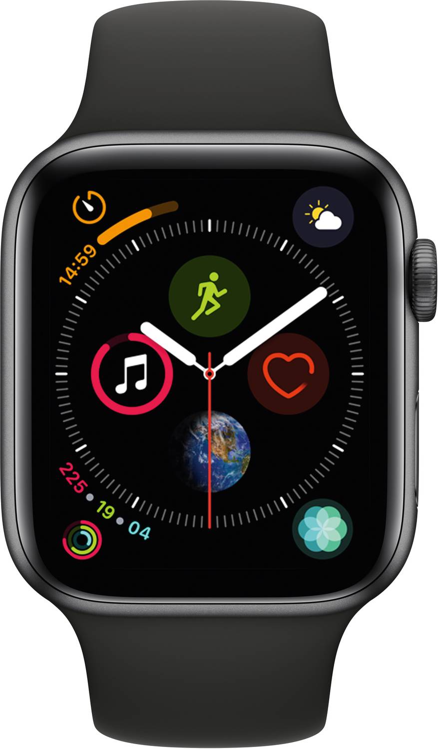 Apple Watch Series 4 GPS (Black Strap, Regular)