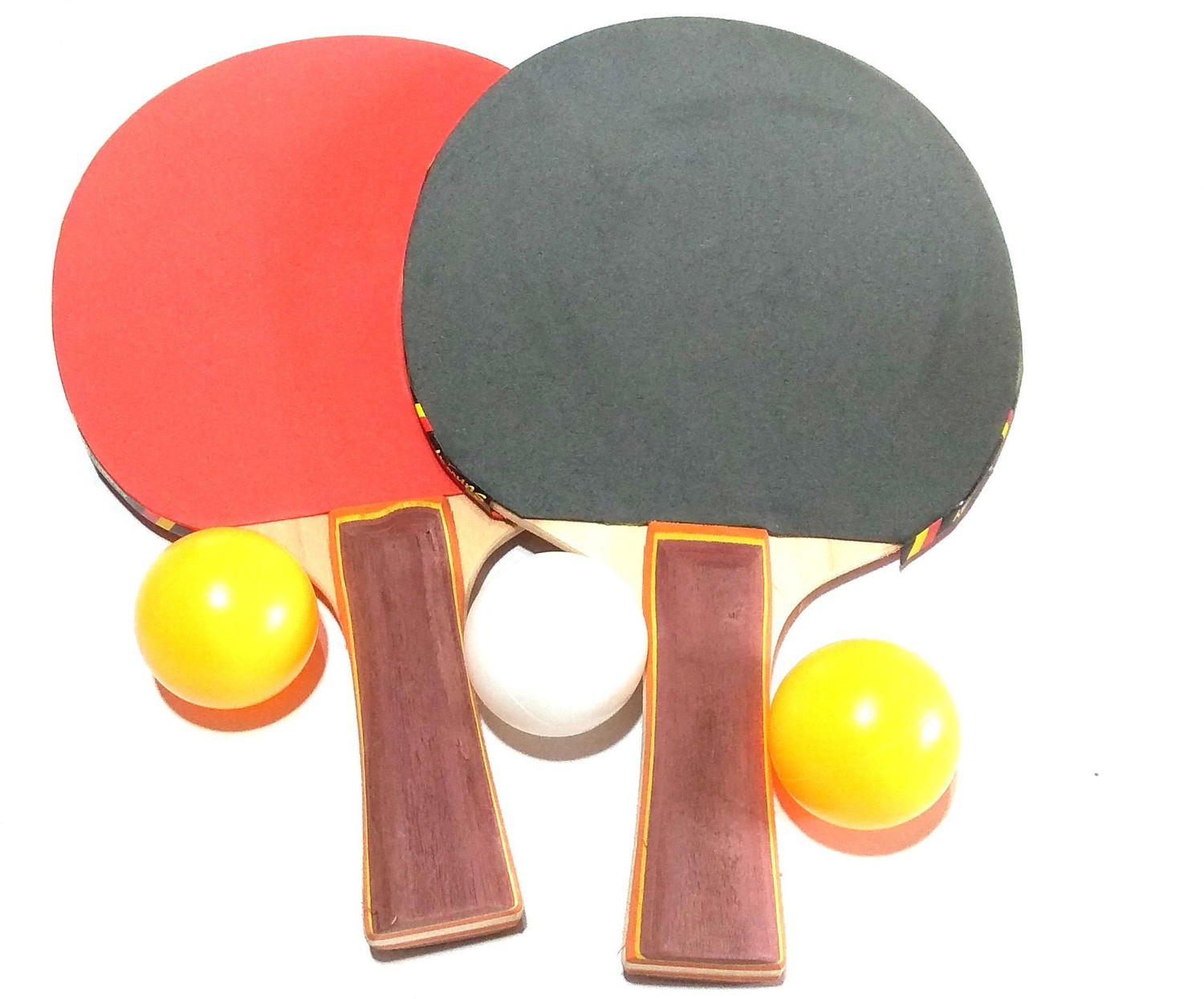 Image of MK 2 Table Tennis with 3 Balls Red, Green, Black Table Tennis Racquet