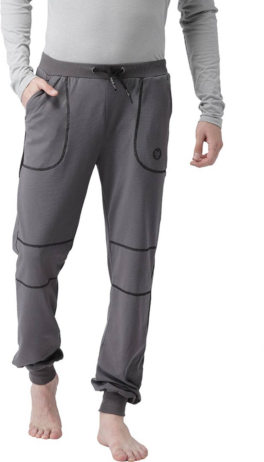 2GO Solid Men Grey Track Pants