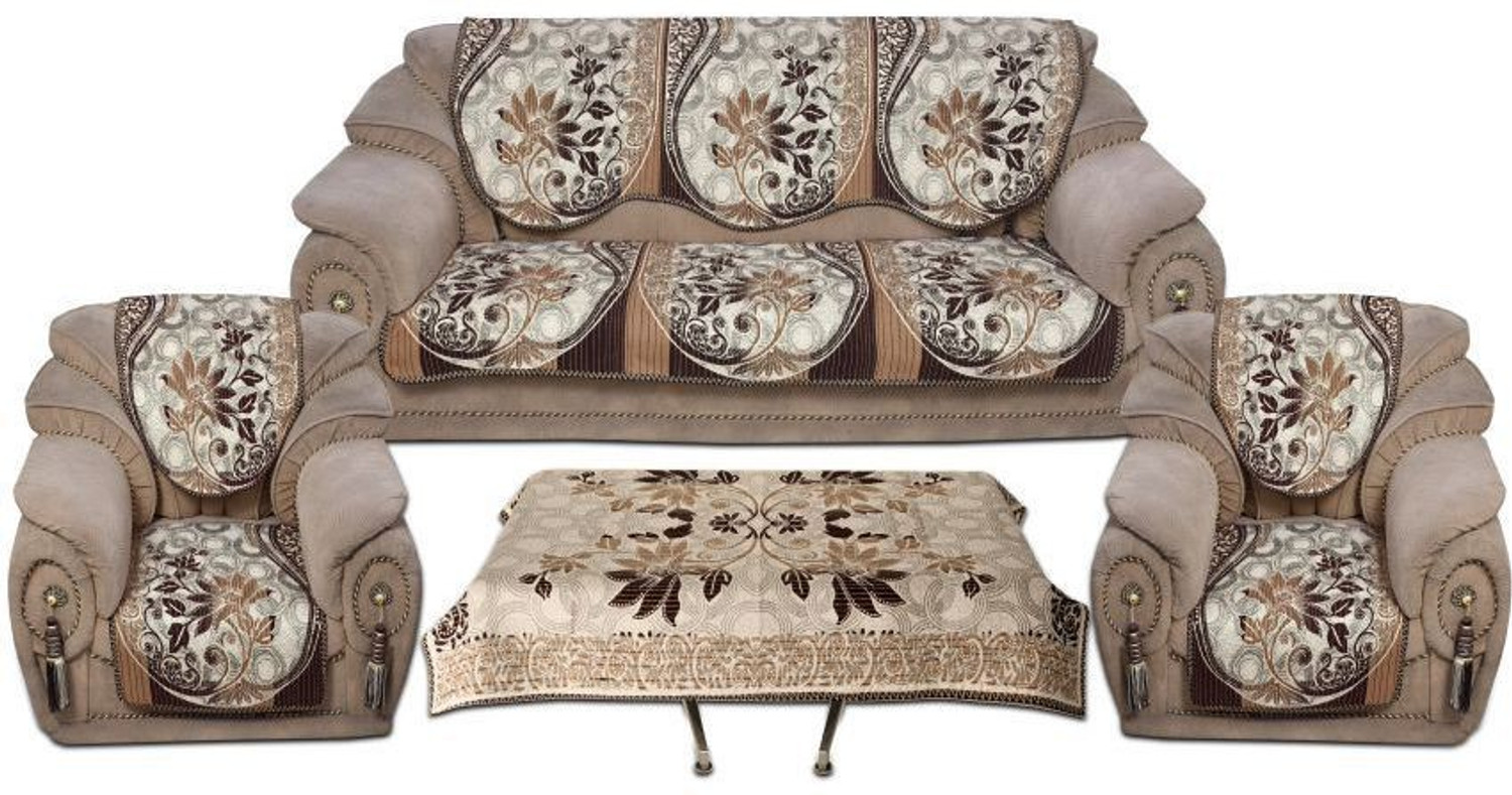 Image of Laying Style Jacquard 3+2+2 Seater Sofa Floral Cover