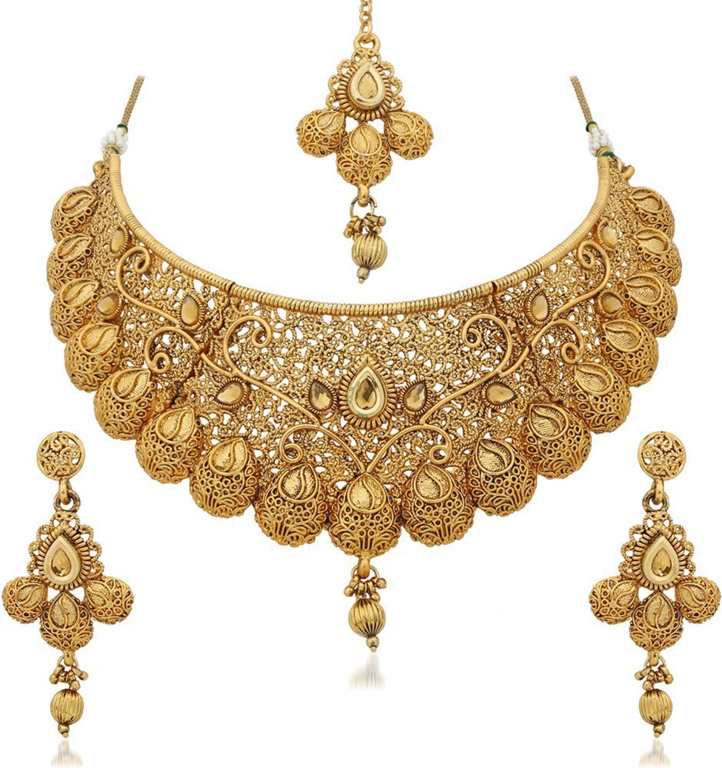 Image of APARA Zinc Gold-plated Gold Jewellery Set