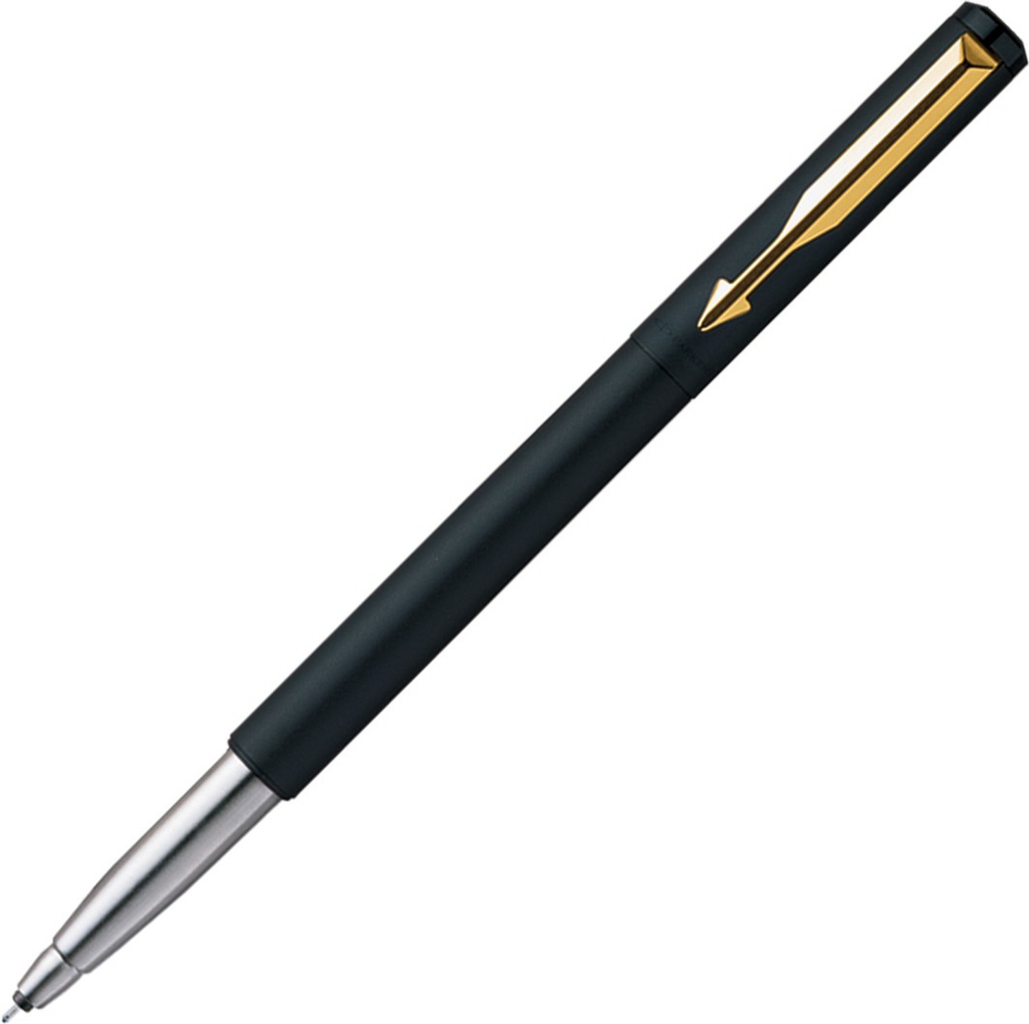 Image of PARKER Vector Matte Black Gold Trim Roller Ball Pen