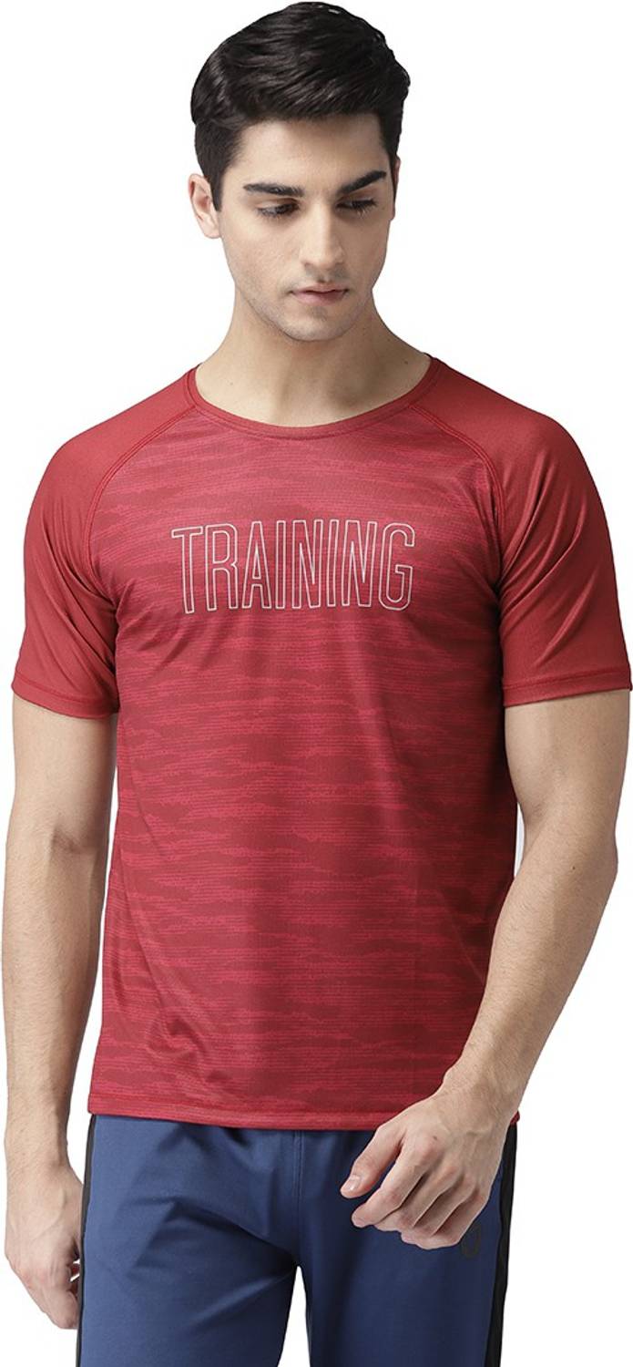 2GO Military Camouflage Men Round Neck Maroon T-Shirt