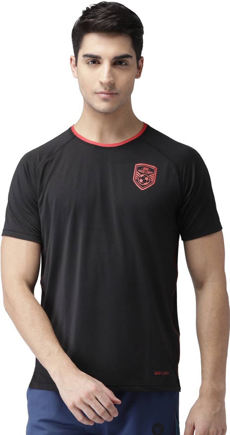 2GO Solid Men Round Neck Black T-Shirt
