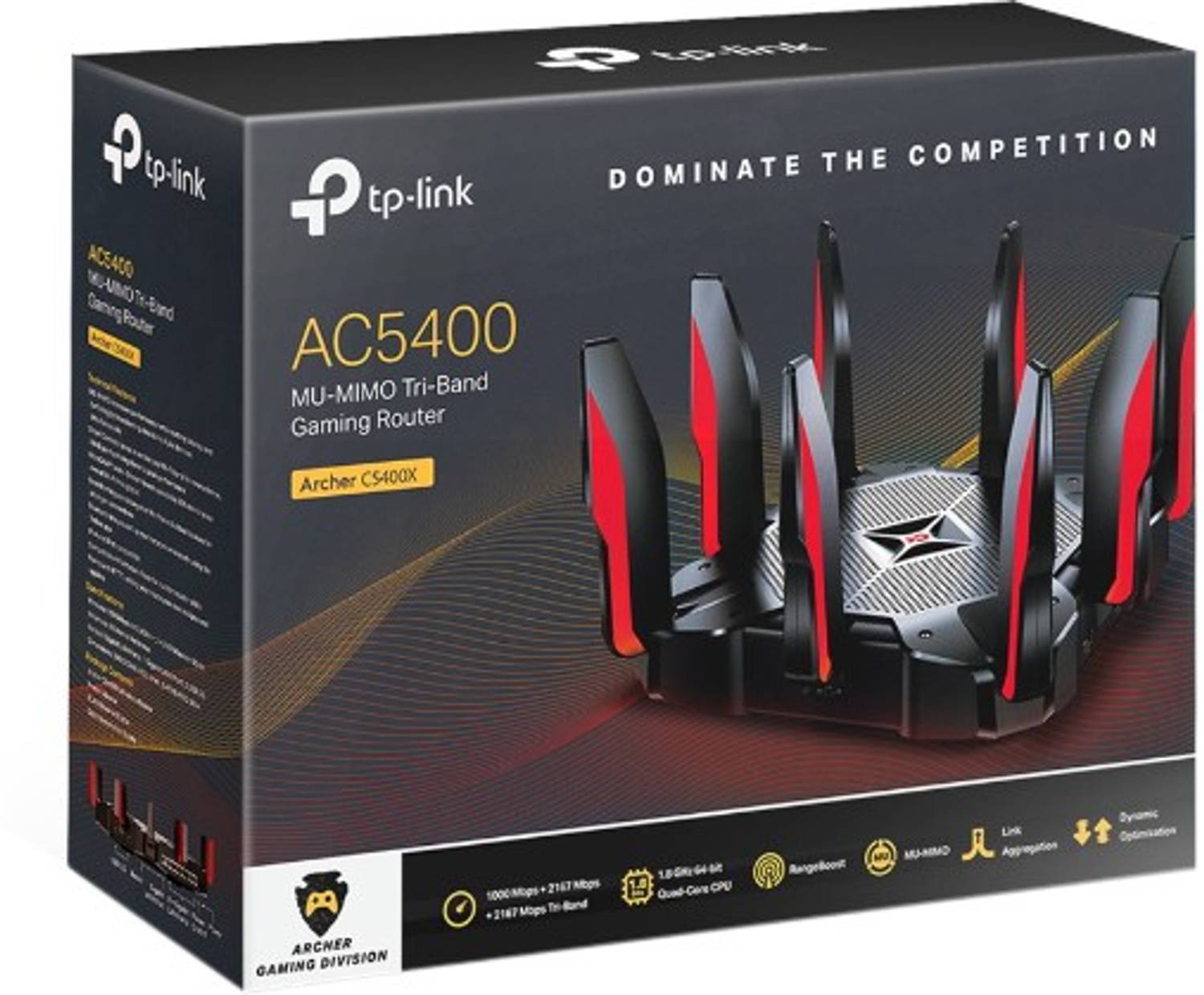 TP-Link Archer C5400X Gaming Router 2.4 GHz, 5 GHz 5400 Mbps Wifi 