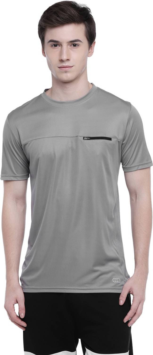 Ajile By Pantaloons Solid Men Round Neck Grey T-Shirt