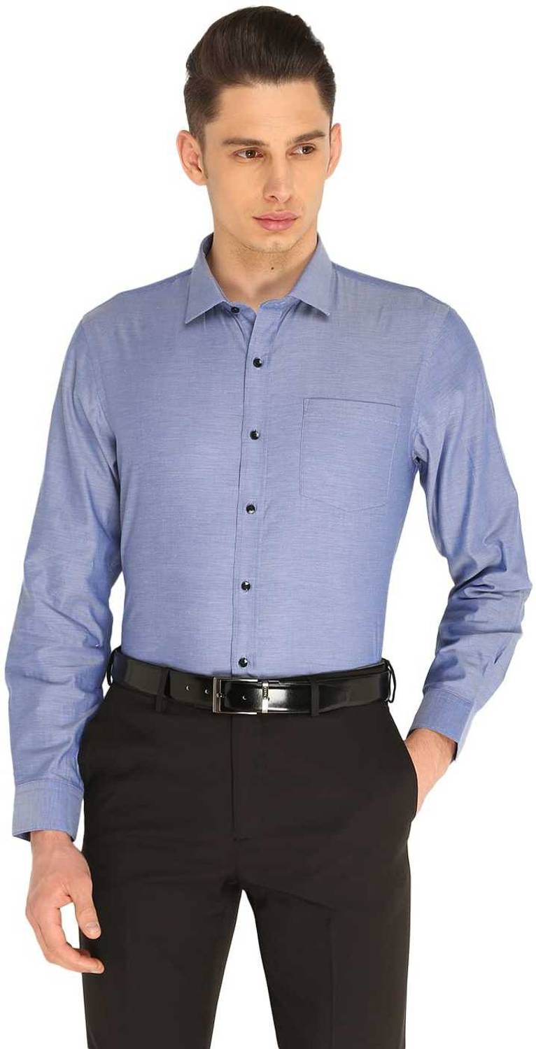 ARROW Men Solid Formal Purple Shirt