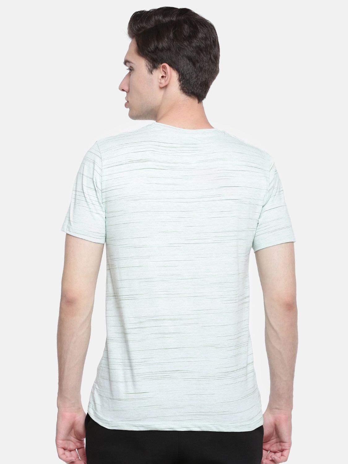 Image of Force NXT Self Design Men Round Neck Reversible Light Green T-Shirt
