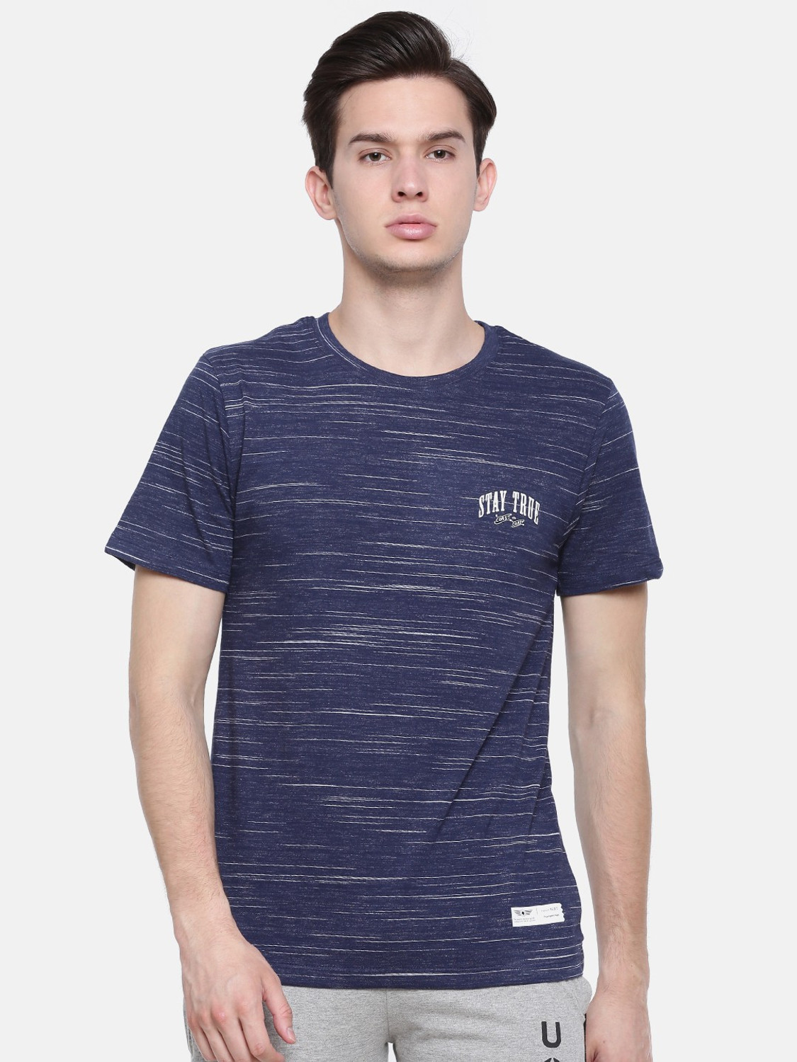Image of Force NXT Self Design Men Round Neck Reversible Multicolor T-Shirt