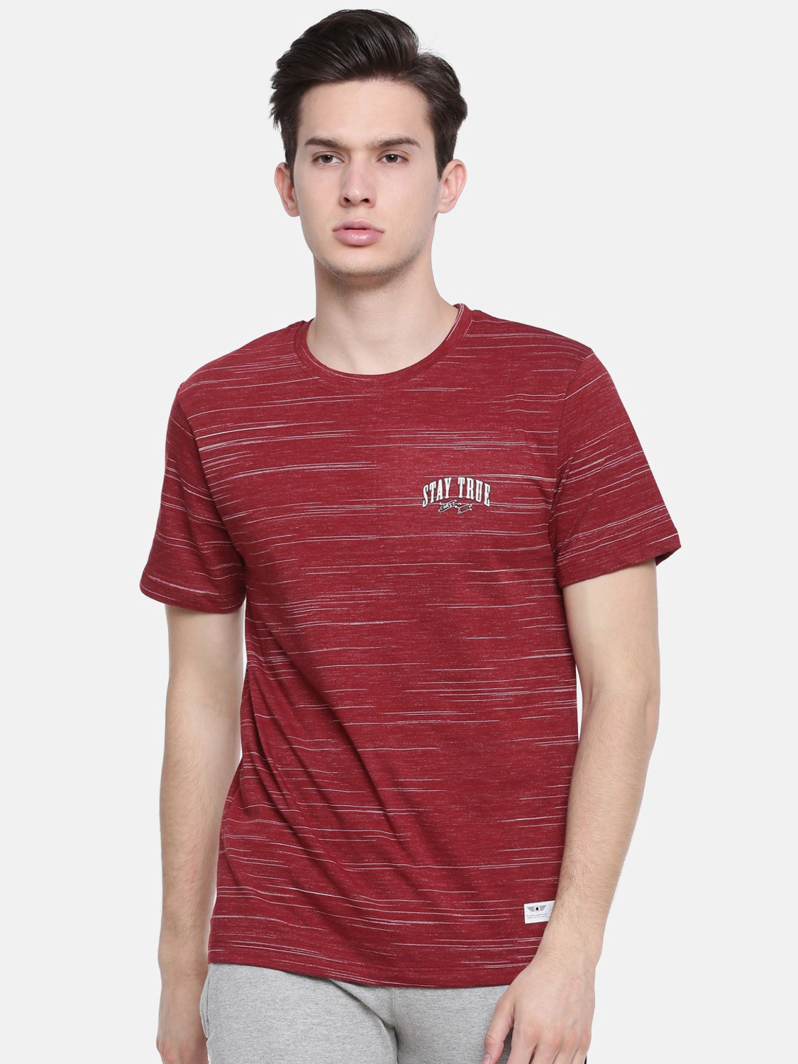 Image of Force NXT Self Design Men Round Neck Reversible Multicolor T-Shirt