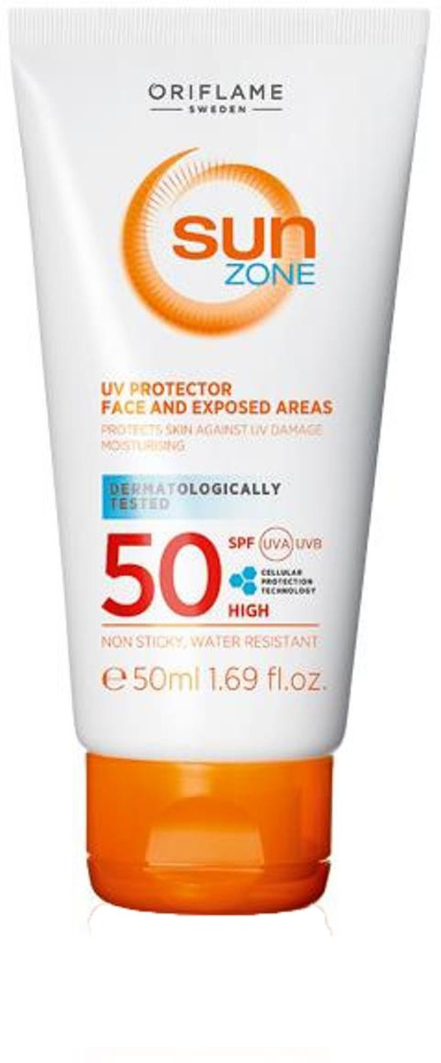 Image of Oriflame Sunscreen - SPF 50 PA+++ Sun Zone UV Protector Face and Exposed Areas SPF 50 High
