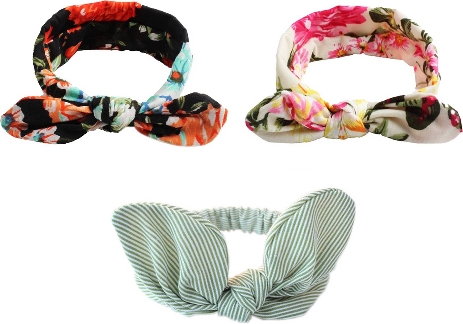 BABYMOON (Set of 3) Baby Headbands Turban Knotted, Girl's Hairbands for Newborn,Toddler and Childrens Head Band