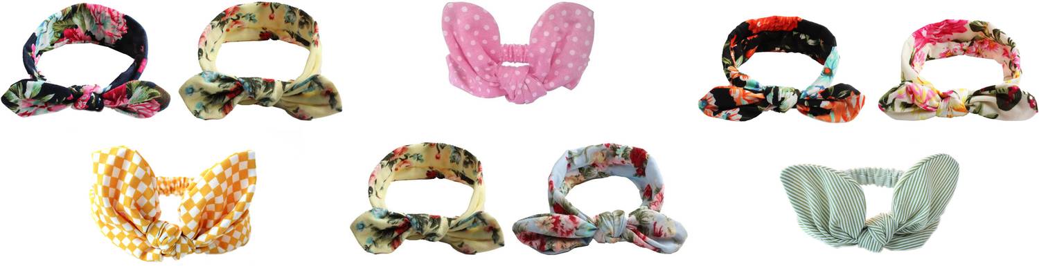 BABYMOON (Set of 9) Baby Headbands Turban Knotted, Girl's Hairbands for Newborn,Toddler and Childrens Head Band