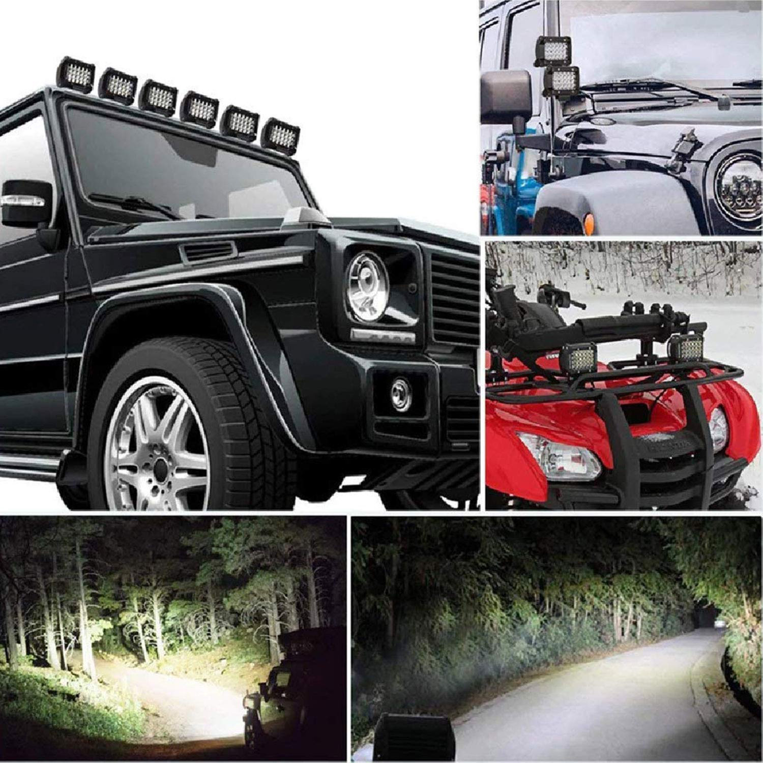 Image of SHOOLIN Thunderbid 350 Bike Off Road Adjustable Waterproof 24LED Spot Light /Head Light Small 24LED RECTNGLE BLK ST2 C2001 Fog Lamp Motorbike LED for Royal Enfield (12 V, 18 W)
