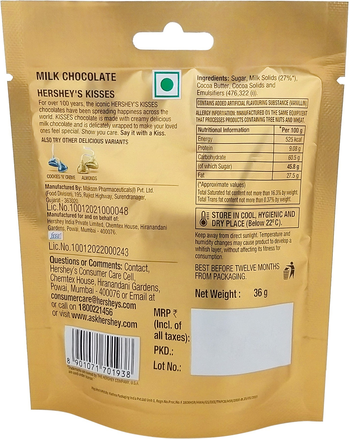 Image of HERSHEY'S Kisses Milk, Melt, In, Mouth Chocolates Truffles