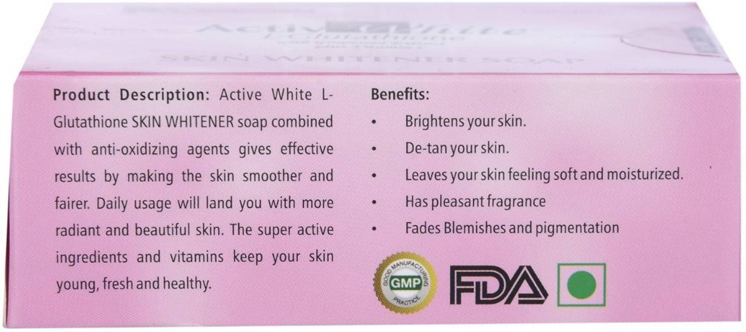 active white l glutathione soap Active White Original L- Glutathione With Grapeseed Extract Plus Vitamin C  Skin Whitening Soap- 135 gm