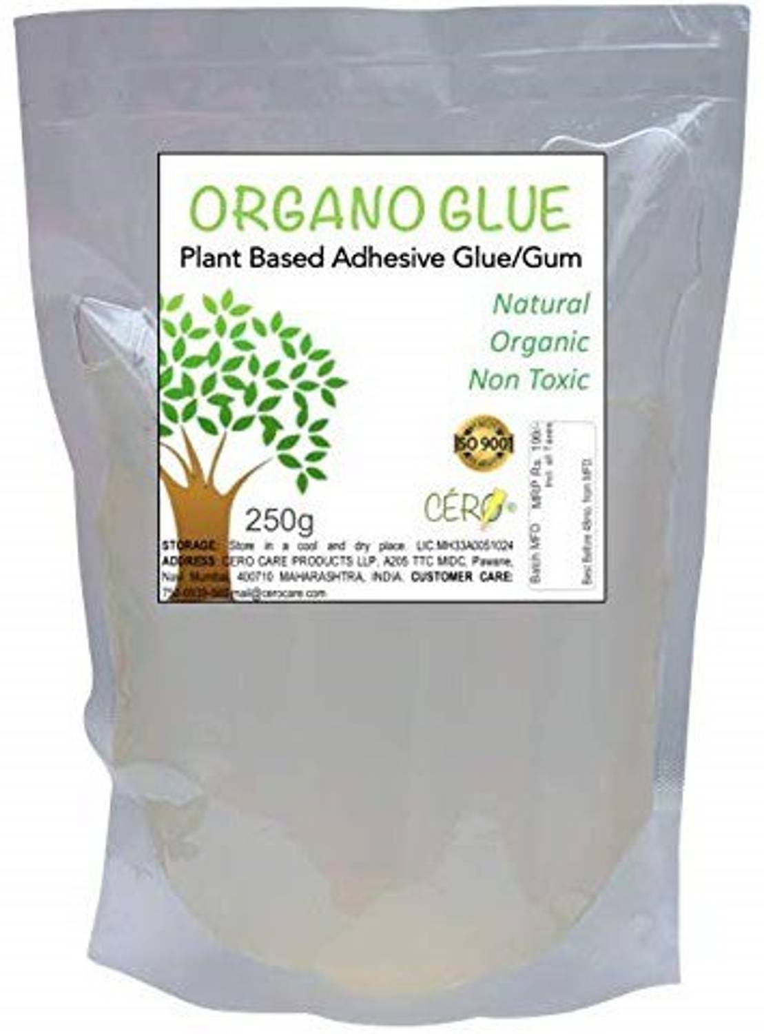 CERO Organo Glue Natural Organic Non Toxic Plant Based Adhesive Glue Gum (250g) Adhesive