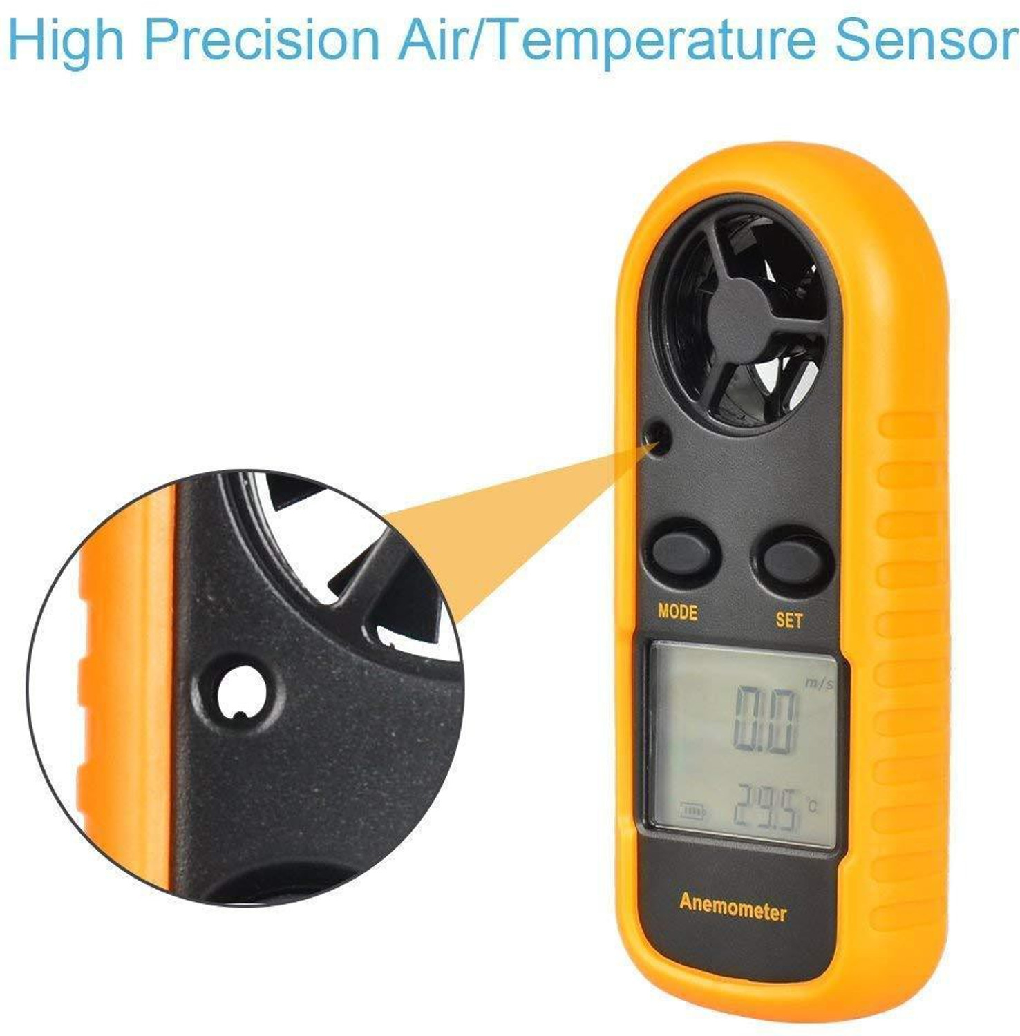 Image of SYGA Orange Anemometer Digital Anemometer