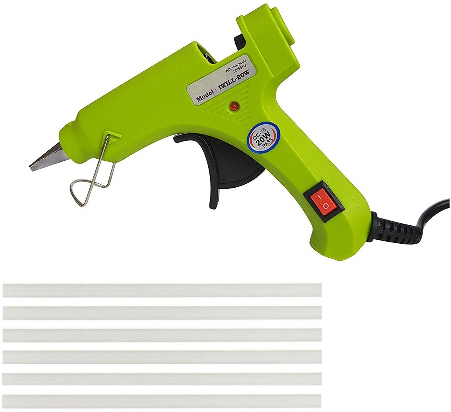 Image of bandook 20W With 06 Glue Sticks Hot Melt Glue Gun Light Green Color With Power Indicator For Art and Crafts , Diy , Kirigami , Paper , PCB , Plush Toys , Crafts , Wood , Box Standard Temperature Corded Glue Gun (07 mm) Standard Temperature Corded Glue Gun