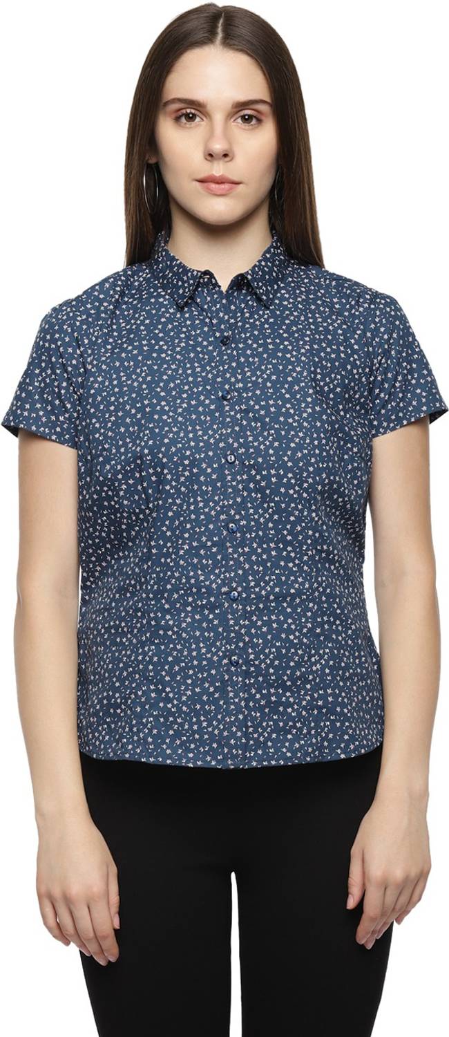 Annabelle by Pantaloons Women Printed Casual Blue Shirt