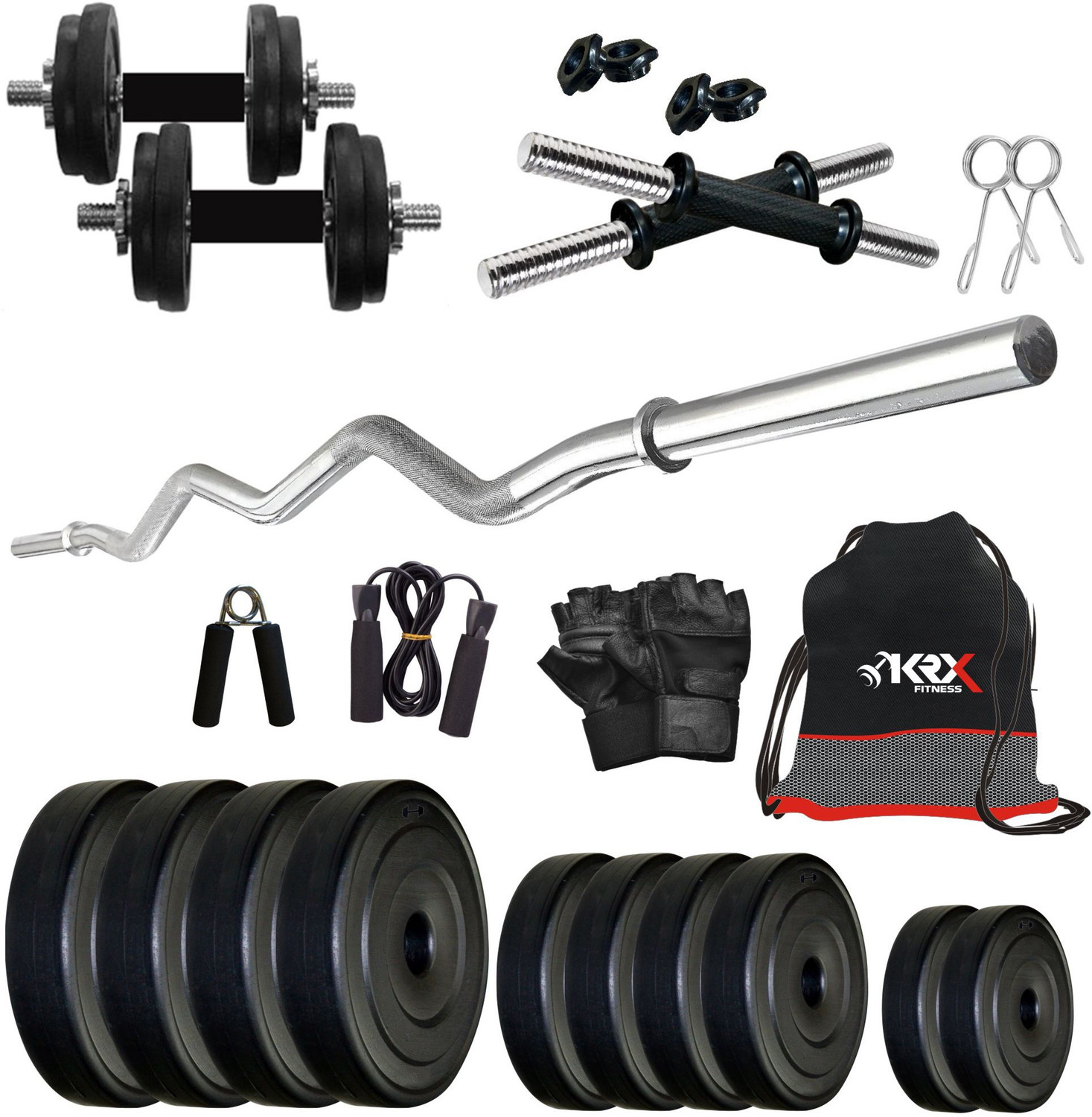 Image of KRX 18 kg PVC COMBO 3 -SL Home Gym Combo