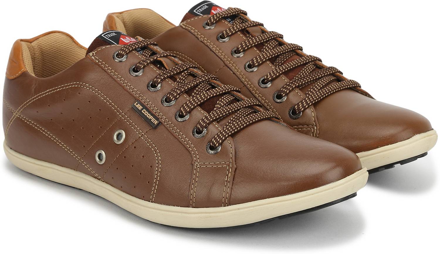Casual Footwear Lee Cooper Brown Leather Casual Shoes Lee Cooper Brown  Ankle Length Sneakers,