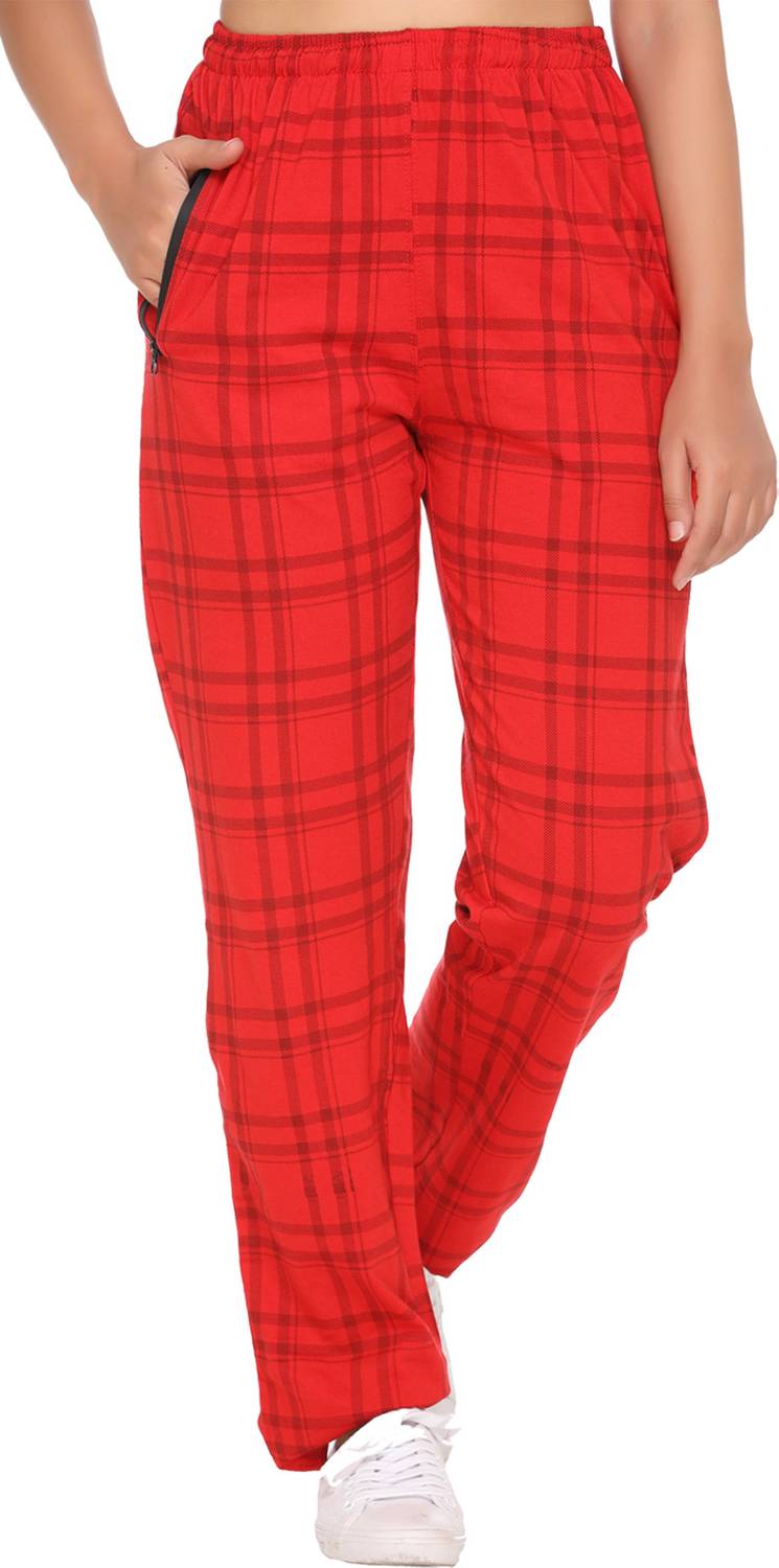 69GAL Printed Women Red Track Pants