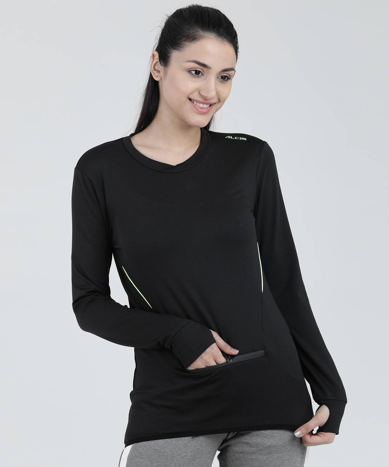 ALCIS Full Sleeve Solid Women Sweatshirt