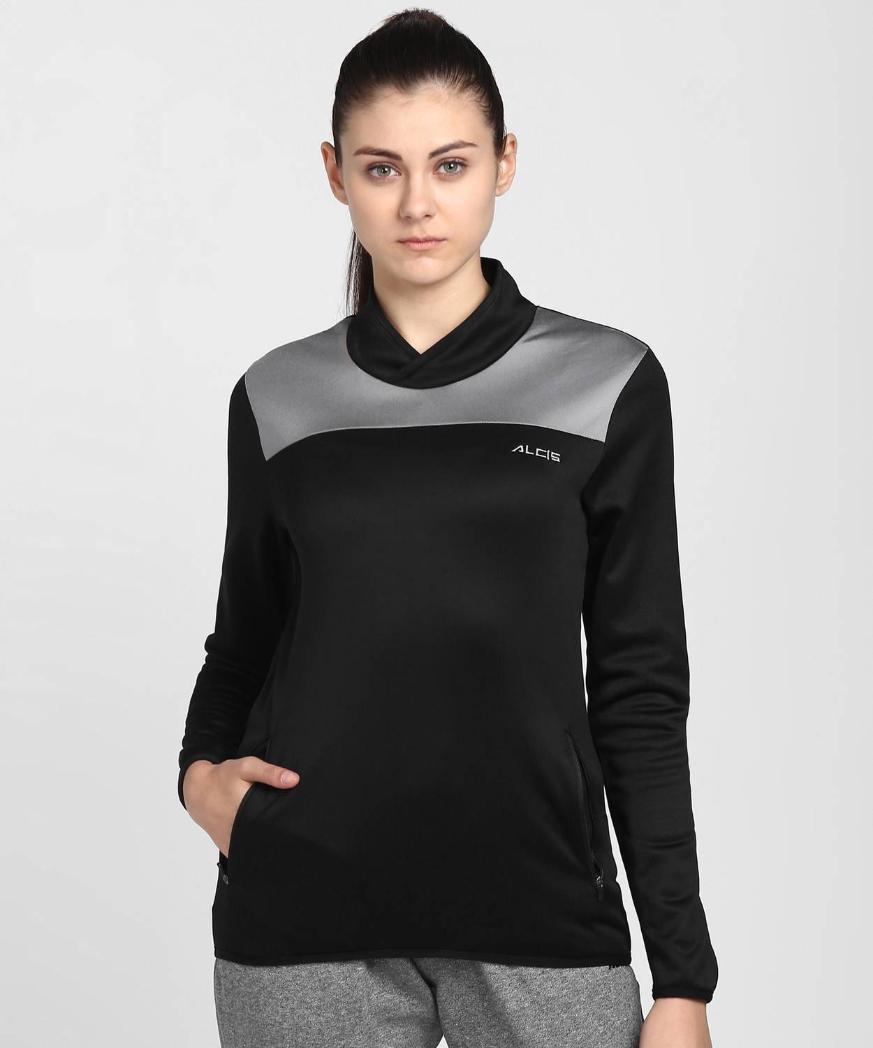 ALCIS Full Sleeve Solid Women Sweatshirt